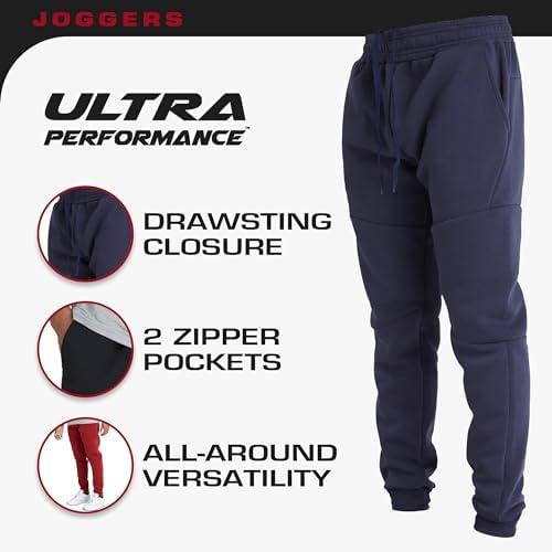 -42% off,Experience Ultimate Comfort and Style with Our Ultra Performance 3 Pack Fleece Active Tech Joggers for Men