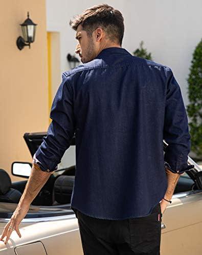 -14% off,Elevate Your Style with the COOFANDY Men’s Denim Work Shirt